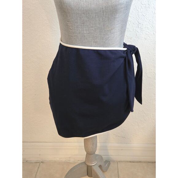 La Perla Sport Cover Up Size 48 Swimwear, Side Tie, Wrap Skirt Sarong Navy - Picture 1 of 6
